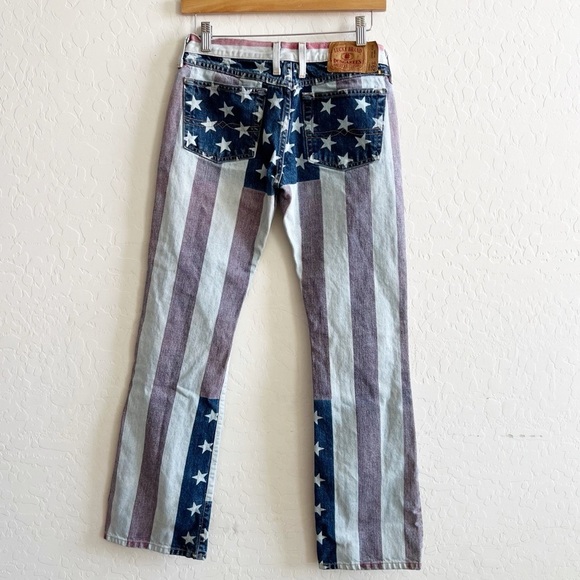 Vintage Y2K Lucky Brand American Flag Print Denim Low Rise Jean - Picture 3 of 8